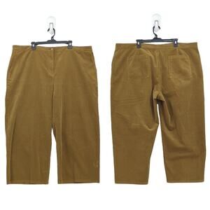 Eileen Fisher Women 3x Plus Cotton Stretch Corduroy Pants Serpentine Brown NEW